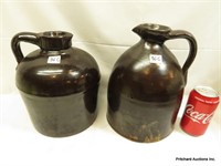 2 Antique Yellow Ware Stoneware Crocks