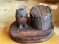 Vintage Wise Old Owl Inkwell