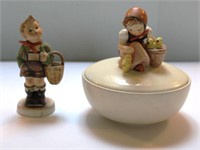 West Germany Hummel Figurine & Powder Box