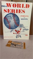1954 World Series Giants vs Indians Program GAME