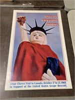 Caesar Chavez 1969 Toronto visit poster (Grape