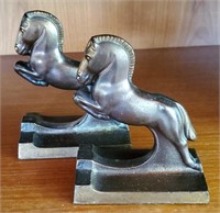 Pair Of Brass Horse Book Ends