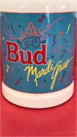 Budweiser Mardi Gras beer Stein-mug approx 5”