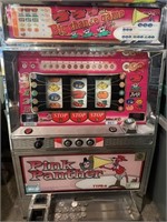 Vintage Pink Panther slot machine has tokens not