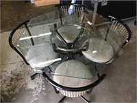 Fashionable Octagon Glass Table And Chair Set