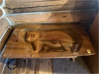 HAR V CARVED BEAR COFFEE TABLE