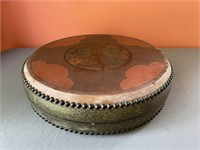 Hand painted Chinese lacquer serving dish with lid