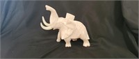 Large Carved Marble Elephant