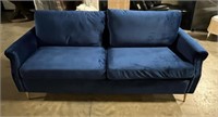 FM4008 Velvet Blue Upholstered Sofa