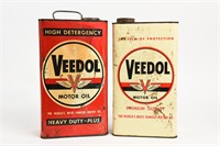 LOT 2 VEEDOL MOTOR OIL IMPERIAL GALLON CANS
