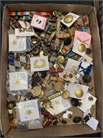 Lot of Military Pins and Buttons.
