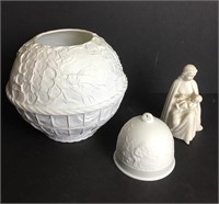 Rose Bowl, Lladro Bell and Limoges Figure
