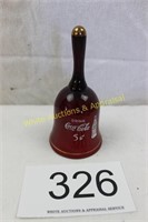 Drink Coca Cola 5 Cent Ruby Red Bell w/Gold Gild