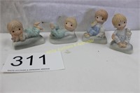Group of 4 Bisque / Porcelain Boy & Girl Figurines