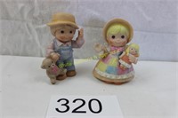 Pair of Homco Porcelain Patchwork Figurines
