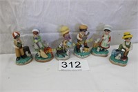 Group of 6 Bisque / Porcelain Boy & Girl Figurines