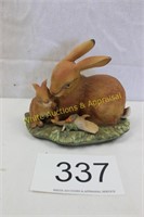 Homco Baby Rabbit & Mom Figurine - 1983