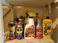 WD-40, Fix-A-Flat, power steering fluid, Rain-X,