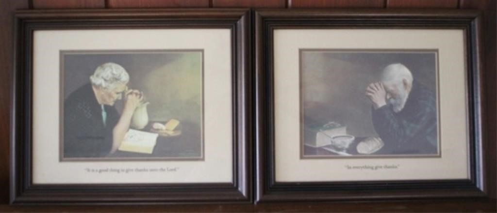 2 pc. Set of Framed Prints - 16.5" x 13.5"