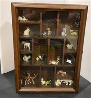 Wooden display cabinet with over 20 mini