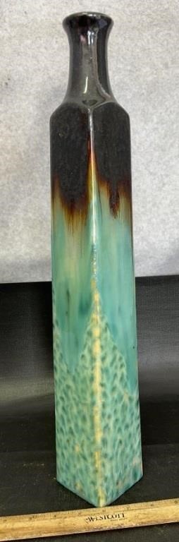 LARGE DRIP GLAZE STUDIO POTTERY VASE