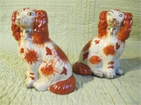 PAIR OF STAFFORDSHIRE DOGS 5.25H, CLEAN