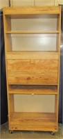 Wood Cabinet On Wheels 75 1/2" T x 30" W x 15" D