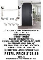 72" Interior Sliding Barn Door Track Kit