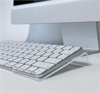 COMPUTER TILTED KEYBOARD HOLDER, CLEAR ACRYLIC