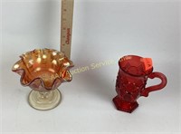 Cape Cod Ruby Red Pedestal Glass,  Amber