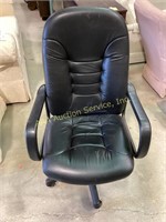 Black Leather Office Chair With Wheels,