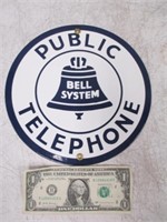 Porcelain Bell System Public Telephone Round
