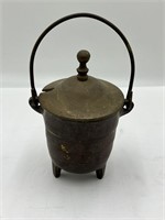 Heavy Antique Fire Starter Cauldron Pot