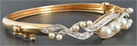 14kt Pearl & Diamond Bracelet