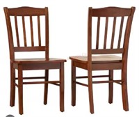 Walnut Shaker Wood Side Dining Chairs (Set of 2)