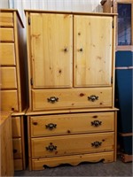 Rustic Pine Armoire Dresser