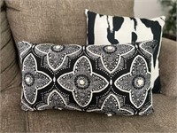 2 Black & White Decorative Throw Pillows