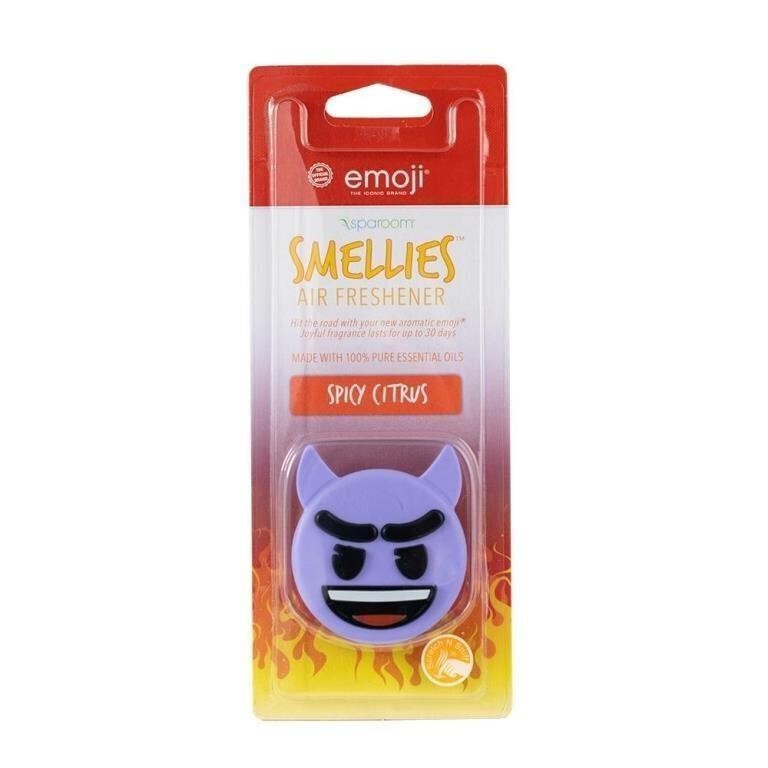 Qty of 2 SPAROOM EMOJI SMELLIES SPICY CITRUS CAR