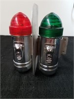 Vintage Marine boat lights red green 5.5 in tall