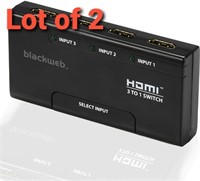 Lot of 2, Blackweb 3-Device HDMI Switch