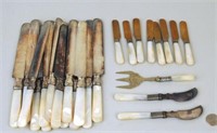 Group Mother Of Pearl Handled Utensils