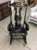 Decorated Pennsylvania Dutch plank bottom rocker