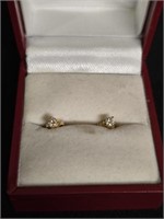 14K GOLD SOLITAIRE DIAMOND EARRINGS