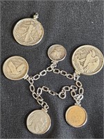 LADY'S COIN CHARM BRACELET