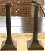 Antique Colonial Style Brass Candle Sticks