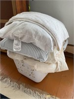 Linens in laundry basket