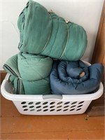 Sleeping bags in basket