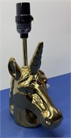 Gold Tone Unicorn Lamp ( no shade )  9” h