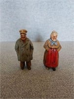 VINTAGE FIGURES HAND PAINTED NO MARKS