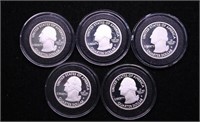 5 PROOF SILVER QUARTERS